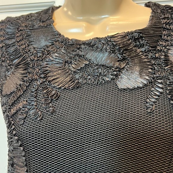 MAJE - BLACK EMBROIDERED DRESS with Mesh Overlay Size 2-4 US, Size 1 EU - Picture 4 of 14